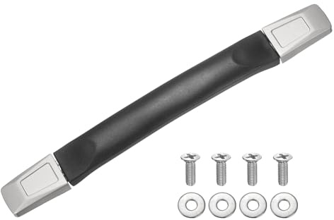 PATIKIL 7.88 Inches Luggage Handle Replacement, Plastic Pull Handle Grip with Washers and Screws for Luggage Toolbox Storage Box Case Repair - 9Pcs (Black)