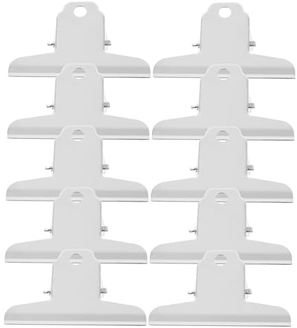 ZUNOXAZ 10pièces Pinsces De Fermeture Acier Inoxydable Pour Sacs De Conservation Alimentaire Plates Pour Sceller Sacs De Collations Et Pain Usage Cuisine Bureau