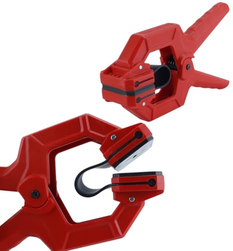 Durlo Spring Clamps, Plastic G Type Woodworking Clip with Rubber Belt, 50mm Carpenter Clamp for Shelving, Cabinet Edges, Plywood Edging, Laminations