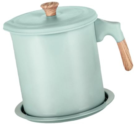 Sosoport Contenitore Olio da Cucina in Acciaio Resistente con Filtro Integrato e Base Antiscivolo Filtro per Grasso e Olio con Manico Ergonomico per Versare senza Sprechi per Cucina