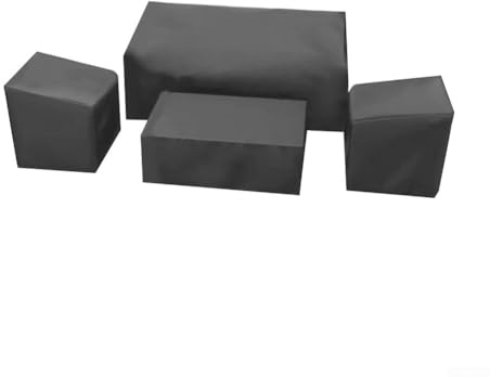 Yuanpgky Ensemble de 4 housses de meubles d'extérieur pour canapé, fauteuil et table basse en tissu Oxford robuste, protection imperméable et coupe-vent pour cour, jardin