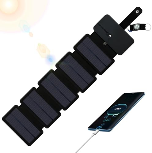 Cargador de batería Solar, Panel Solar portátil Impermeable para teléfono Celular, Cargador Plegable para Smartphone, para Camping, hogar, Exteriores, Senderismo, Explorador, Viajes