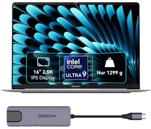 GEEKOM GeekBook X16 Pro Laptop, 1299 g, leicht im Gepäck, 16 2,5K Notebook