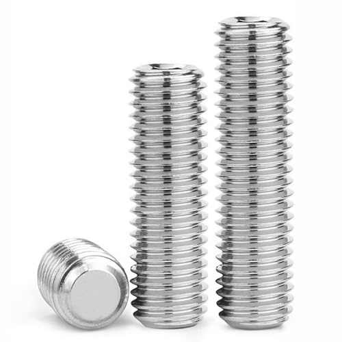 AIVEKE M3 x 12mm (20 Piezas) Tornillos Allen Sin Cabeza - Tornillos para Metales con Cabeza Hexagonal Interna Tornillo de Mecánico de Rosca Completa Acero Inoxidable 201 DIN 913