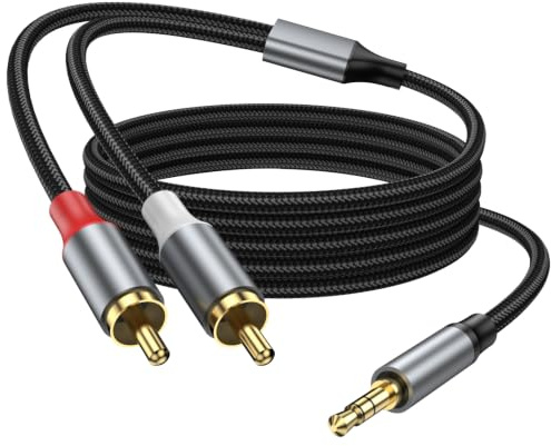 KAYQINHO RCA to 3.5mm AUX Cable, 3M Gold Plated 3.5mm Male to 2RCA Male Stereo Audio splitter Cord for smartphones MP3, Tablet, speakers, high definition TV and more RCA deices.