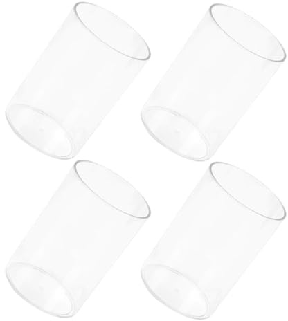 STOBAZA Lot de 4 Pots à Crayons Ronds Transparents 10 Cm en Plastique Polyvalents pour Porte-pinceaux de Maquillage et Support de Rangement de Bureau, Organiseurs D’espace pour Étudiants