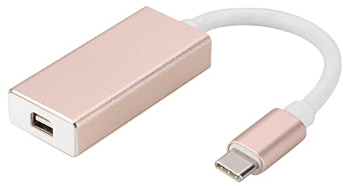 CHEOTIME Adaptador USB C a DisplayPort, Carcasa de Aluminio 1080P Tipo C DP Convertidor Adaptador USB C Convertidor de Video para computadora portátil Pantalla Externa (Oro)