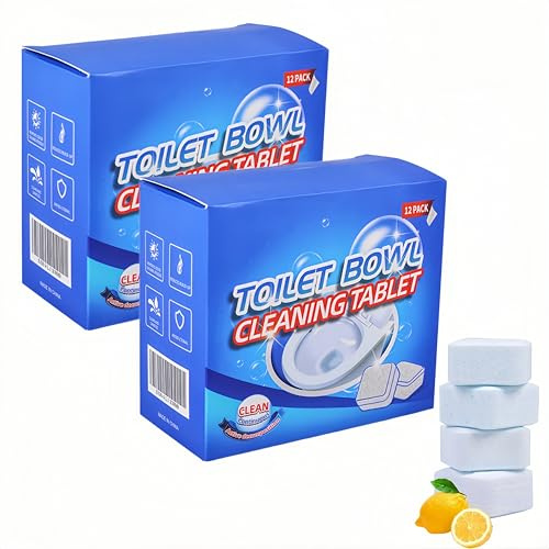 Compresse detergenti per WC a rilascio lento, potente sgrassante per WC e anticalcare, compresse detergenti extra efficaci per WC, ideali per campeggio e toilette chimica (2Pezzo)