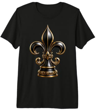Sculpture héraldique française ornée de Fleurs de lys Noires T-Shirt Haut de Gamme