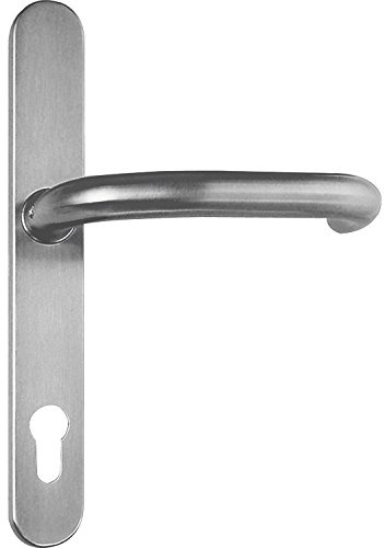 Drückerlochteil 7517 mit Langschild PZ 92 mm, für außen, rund, Edelstahl