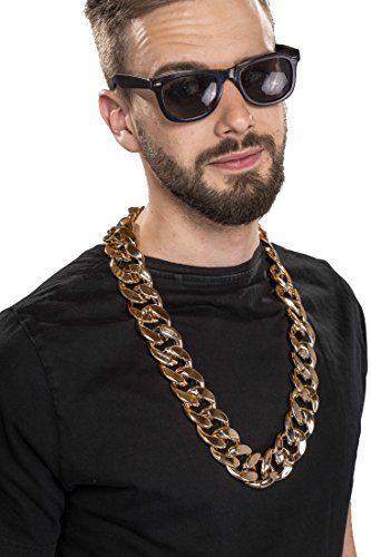 Festartikel-Müller Riesen-Goldkette, ca. 80 cm, für Erwachsene, Karneval, Fasching, Theater, Motto- & Kostümparty, Unisex, Gelbgold, Kette
