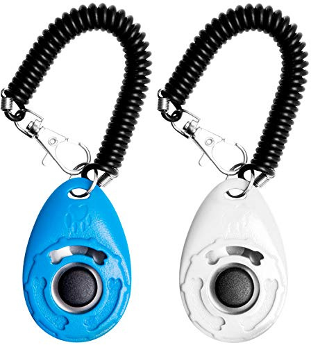 EcoCity 2018 New Upgrade Version für Training Clicker mit Schlaufe – Hunde Training Clicker Set, Blau/Weiß