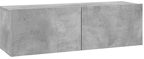 vidaXL Mobile Porta TV Credenza Consolle HiFi Madia Mobiletto Arredo Unità Multimediale Armadietto Basso in Truciolato Grigio Cemento 100x30x30 cm