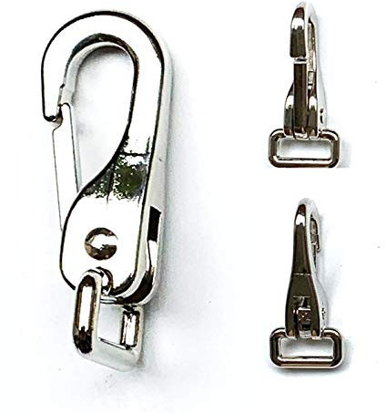 Nbrand JA Horse - Trensenhaken Zügelsnap Snaps Karabinerhaken Trensenkarabiner Scherenkarabinerhaken Pferd Druckguss vernickelt Brass (10 Stück, vernickelt Silber)