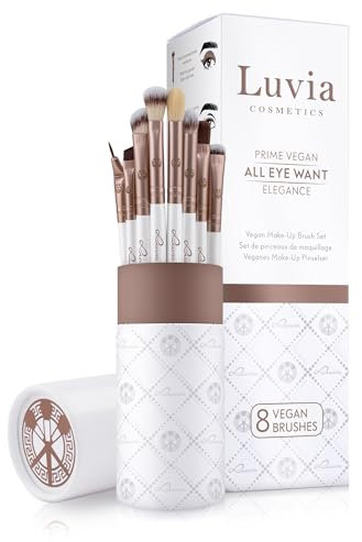 Set de pinceles de maquillaje Luvia, All Eye Want Set, Set de pinceles de ojos, 8 pinceles cosméticos veganos, pinceles de maquillaje para un sombreado y aplicación perfectos