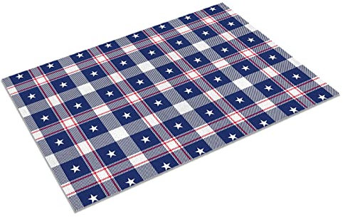 Salvamanteles Individuales Cuadros Azul Marino Juego de 8 Manteles Individuales bajoplatos Aislante Calor Lino Antimanchas Antideslizantes decoración Mesa Comedor Cocina 45X30cm