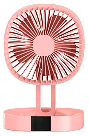 ZXM Folding Fan Home Student Dormitory Mini Small Fan Desktop Mute Office Table Ceiling Fan Floor Portable Portable Small Usb (Color : Pink)