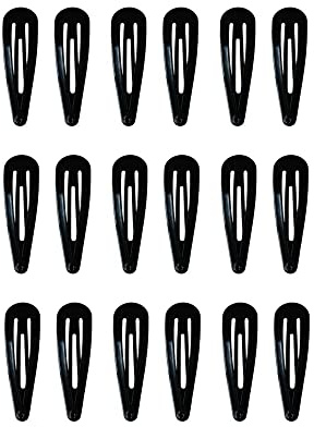 MUUZLL 20 Pack Hair Clips, 2 Inch Metal Hair Clips, Kids Barrettes Girls' Hair Accessories, Barrettes Women Metal Snap Hair Clips Accessories Non-Slip Black