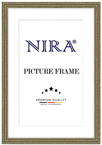 NiRa Massiv Holz Bilderrahmen Barock Antik 21 x 26 cm in Alt-Silber | Farbe und Größe wählbar | Rahmen für Poster | Puzzle | Foto collage HD088