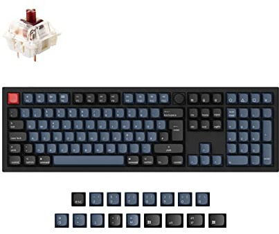 Keychron Q6 QMK/VIA Verkabelte mechanische Tastatur mit Drehregler, Full-Size deutsches DE ISO-Layout, programmierbare Makros mit Hot-Swap-fähigem Gateron G Pro Brauner Schalter