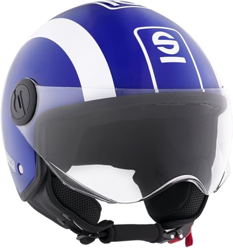 Sparco Riders Sp601 Motorradhelm, Scooter ECE 22.06 Homologiert, Demi-Jet Helm mit Anti-Kratz-Visier und Micrometric Auslösung