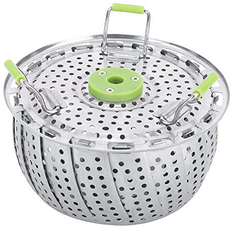 Cesta De Vapor De Acero Inoxidable, Inserto De Cocción Al Vapor Plegable Para Verduras Para Cocinar Alimentos Al Vapor, Rejilla De Vapor Expandible Para Olla Instantánea Pequeña De 9 Pulgadas, Bandeja