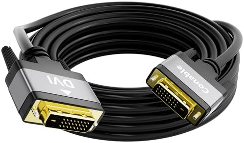 Câble DVI-D 24+1 plaqué or – Dual Link DVI mâle vers mâle, coques en aluminium, 1080p, pour PC, moniteur, projecteur, jeux, HDTV, DVD, noir
