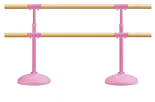 Tanzstange, Ballettstange, Doppeltanzstange, Hebemobile Doppelballettstange, tragbar für Zuhause, höhenverstellbar, Doppelstange für Erwachsene und Kinder (Pink (2M) EU)