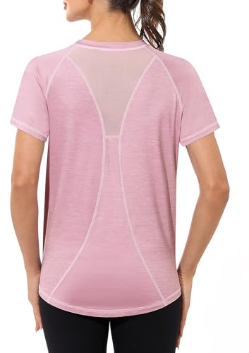 Gyabnw Sportshirt Damen Locker Sport Tshirt Kurzarm Funktionsshirt Wandern Laufshirt Atmungsaktiv Shirts Sportoberteil Lauf