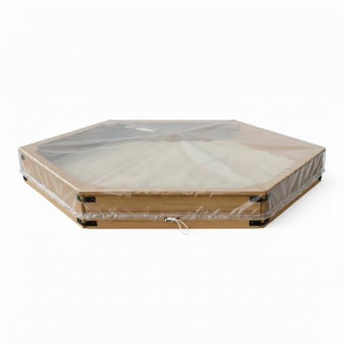 Octagon Sandboxes Cover, Children's Sandbox Protection,Outdoor Garden Outdoor Octagon Sand Box Cover (Transparent PVC 84 X 78 X 9)