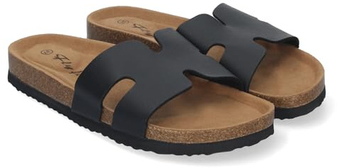 shoes&blues.es Sandalia Planas para Mujer con Piso Bio, Comodas y Elegantes con Detalles en la Pala, Planta Anatomica, Ideales para Primavera Verano
