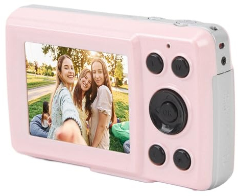 Digitalkamera 2,4 fotokamera 1080P 16 MP kompakt kamera 16 x digital zoomkamera digitalkamera liten kamera för barn, tonåringar, nybörjare (rosa)