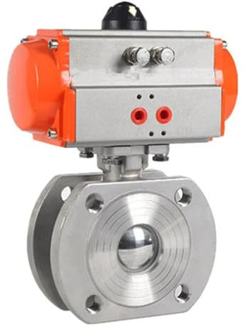 2 Zoll 304 Edelstahl Pneumatischer Wafer-Kugelhahn mit doppeltwirkendem Zylinder, dünner Flansch, pneumatischer Kugelhahn, 1 Stück