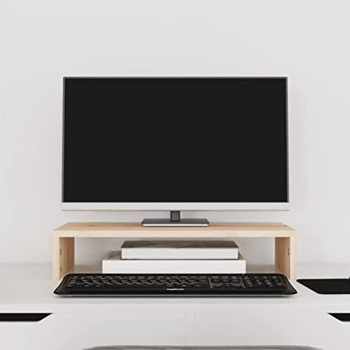 CIADAZ Monitorständer 50x27x10 cm Massivholz Kiefer, Monitor Erhöhung, Schreibtischaufsatz, Monitor Erhöhung Schreibtisch, Bildschirm Erhöhung, Schreibtisch Regalaufsatz - 813944