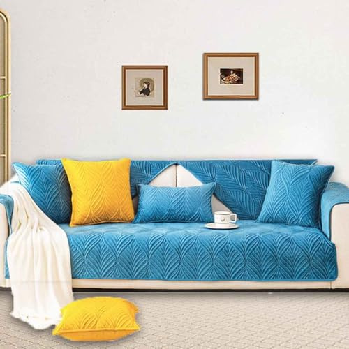 YWQJL Sofabezug Ecksofa Stretch Ohne Armlehne U Form 2 Sitzer 3 Sitzer Sofaschoner rutschfest Sitzfläche I Form Ecksofa Wasserdicht Katze Für Hunde Sofa Überzug(#64,90x210cm)