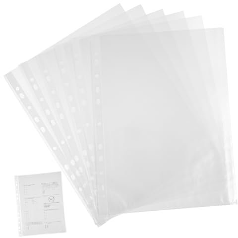 BCOATH 100stücke Transparente Blattschutzhüllen Top-loading-ordnerhüllen Gelochte Seitenschutzhüllen Papierschutzhüllen Für Ordner