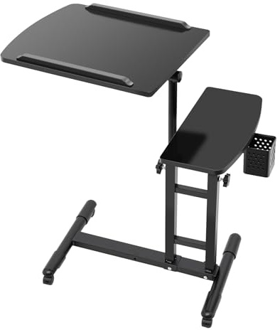 Tattoo Workstation mit 2 Tabelle, Verstellbar Tätowierung Werkbank 57.5-90cm Professioneller Abnehmbarer Mobiler Tattoo-Tisch mit Abschließbare Rollen für Beauty Massage Maniküre Salon