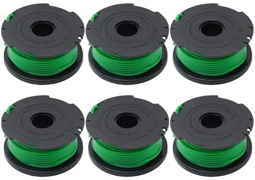 Hoypeyfiy 6 Pack A6482 Trimmer Spool Lines, Green Strimmer Spools, Replacement for Black Decker String Trimmer Strimmer GL7033 GL8033 GL9035