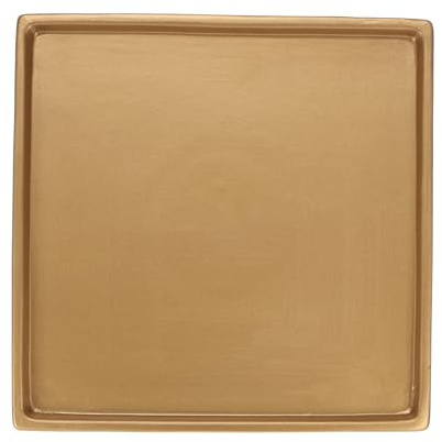 M METERXITY Ceramic Plant Saucer, 8 Inch Plant Water Catcher Tray, Plant Pot Saucers for Indoor/Outdoor Plants/Flower Drainage Drip Water Tray [Square Gold]