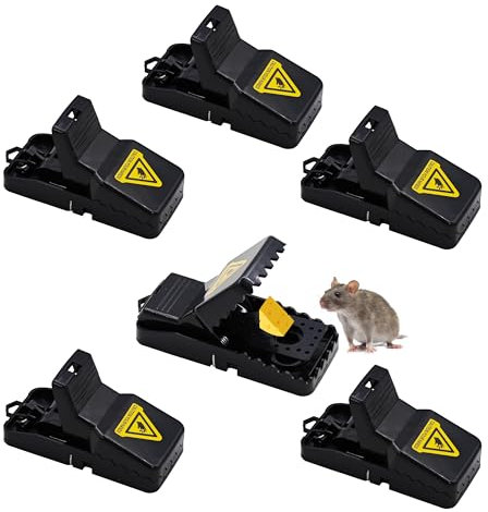 Mausefalle, 6er Set Profi Mäusefalle Schlagfalle Rattenfalle, Wiederverwendbar Mouse Trap Profi in Haus und Garten (11.2 * 4.8 * 5.6cm)