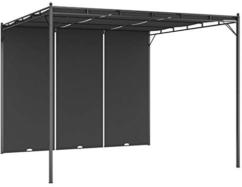 Générique Belvédère de Jardin avec Rideau latéral 3x3x2,25 m Anthracite,Auvents & abris,32.55KG-47995