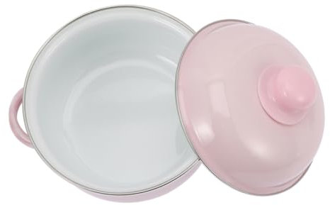 Kisangel Enamel Soup Pot Handles for Traditional Cooking Sturdy Material for Soups and Stews Vintage Design Lid