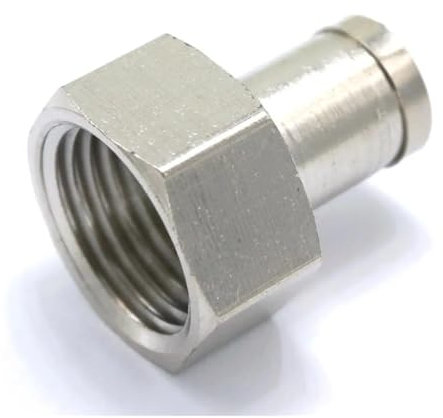 Pneumatic Nickel Brass Push in Connector Union Quick Release Air Fitting Plumbing 1/2 Female to Fit Tube O/D 8mm