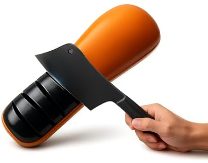 Aiguiseur de Couteaux Électrique Sans Fil Rechargeable – Multifonctions avec Meule de Remplacement – Aiguisage Rapide et Sûr pour Tous Types de Couteaux de Cuisine – Design Ergonomique Orange et Noir