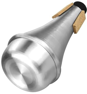 Trompeta Mute Silenciador de Trompeta de Práctica de Aluminio Ligero Práctica Silencio Recto de Trompeta para Viajar, Picnic, hogar