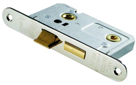Kooples Hardware Easi-T Residential Bathroom Lock Range – Mortice Bathroom Door Lock Case for Thumbturn and Release (Satin Nickel, 64mm)
