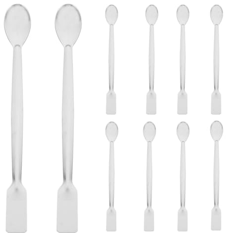 TOYZFRIENDY Cucharas Medidoras para Muestreo y Dispensado de Laboratorio de Acero Inoxidable 10 Doble Cabeza en Aplicaciones Médicas y Laboratorio