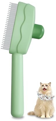ETIALURE Brosses de Toilettage pour Chat, Brosse Chien Poil avec Bouton Realease, Peigne D'épilation pour Animaux (Vert)
