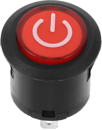 Botón de Interruptor de Juguete para Montar Rojo, Metal y Plástico | Hélices Pequeñas 3, Interruptor de Presión de Repuesto, Fácil Instalación y Acabado Pulido