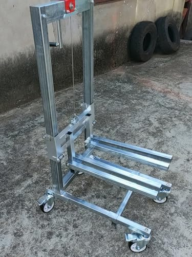Apilador de carretilla elevadora manual plegable, paleta de elevación ligera con ruedas de 360° para el hogar, almacén, obra de construcción y manejo de materiales de garaje